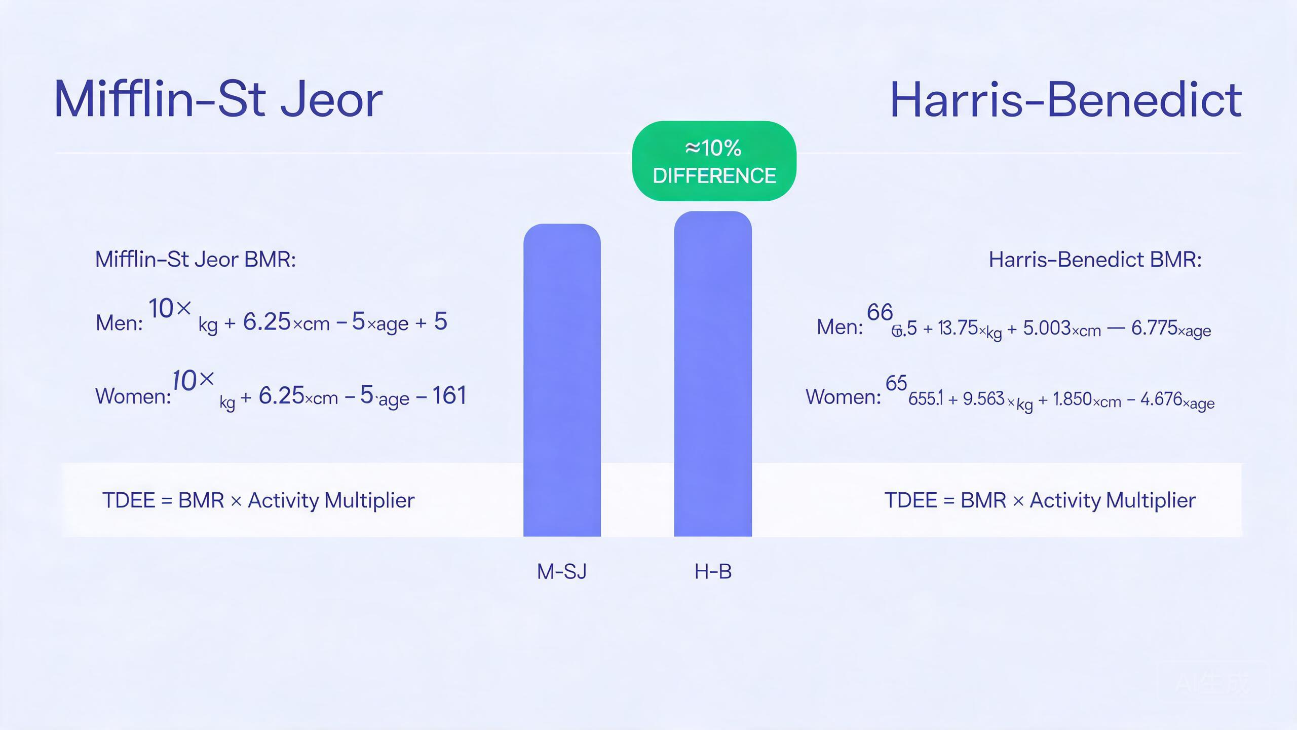 Mifflin-St Jeor vs Harris-Benedict：你的 TDEE 算错了 10%?